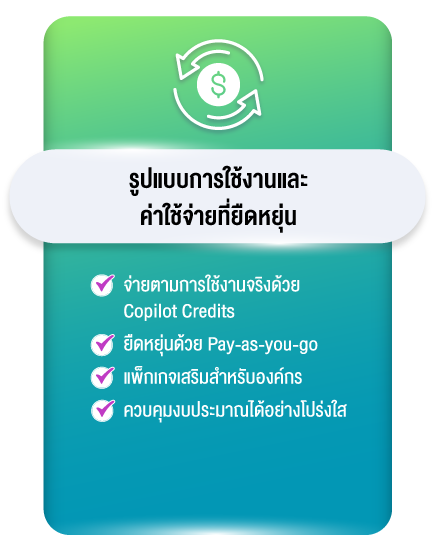 รูปแบบการใช้งานและค่าใช้จ่ายที่ยืดหยุ่น