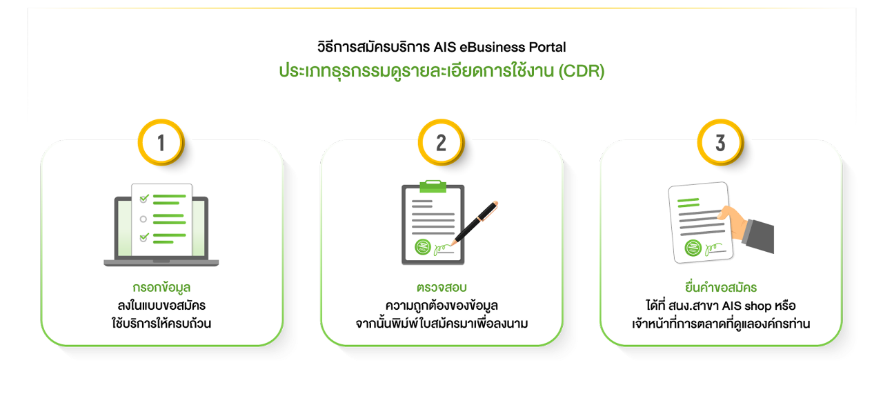 สำหรับดูรายละเอียดการใช้งาน (CDR)