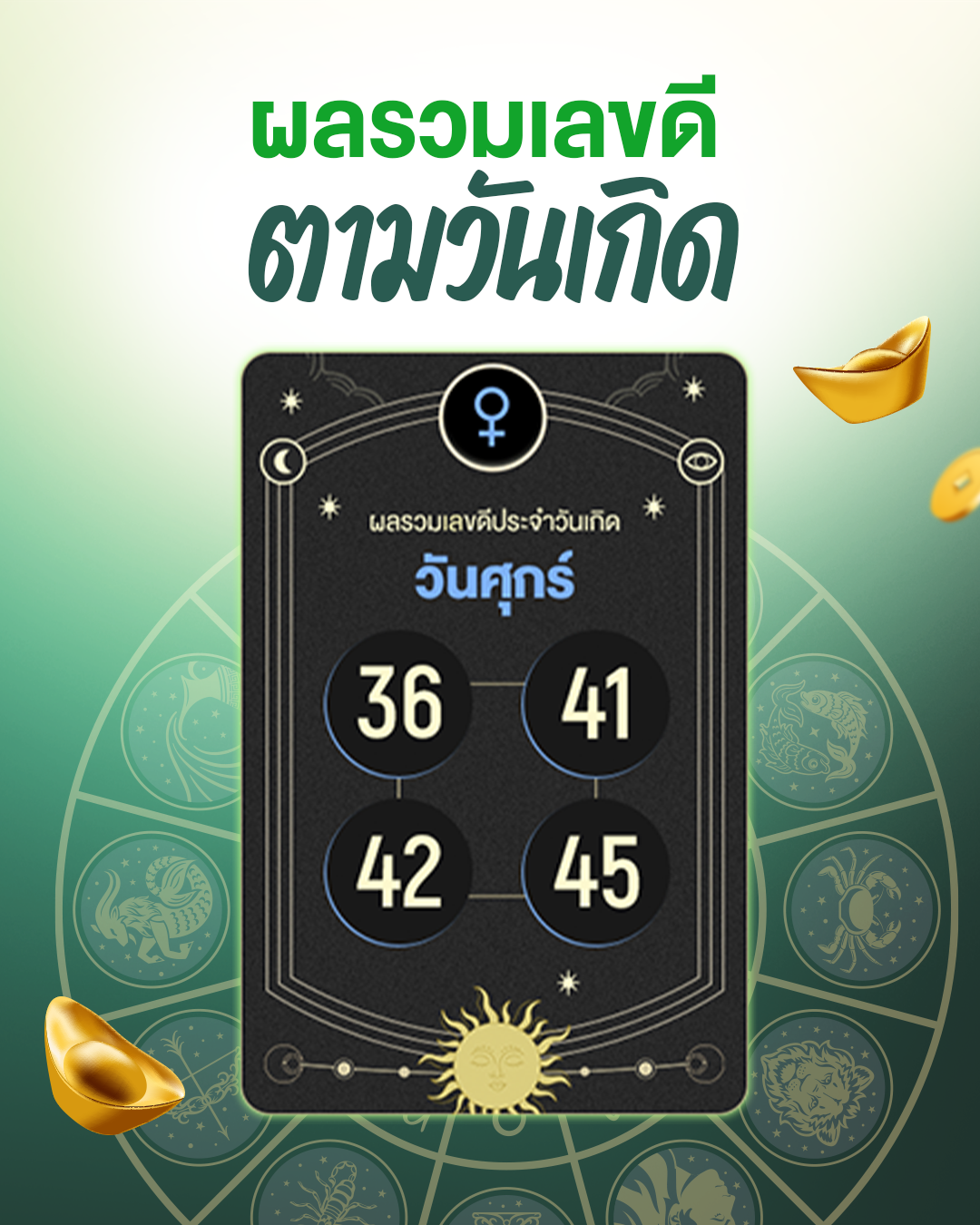 ผลรวมเลขเบอร์มงคลวันศุกร์ เสริมพลังเฉพาะตัว เพิ่มโชคและความสำเร็จ