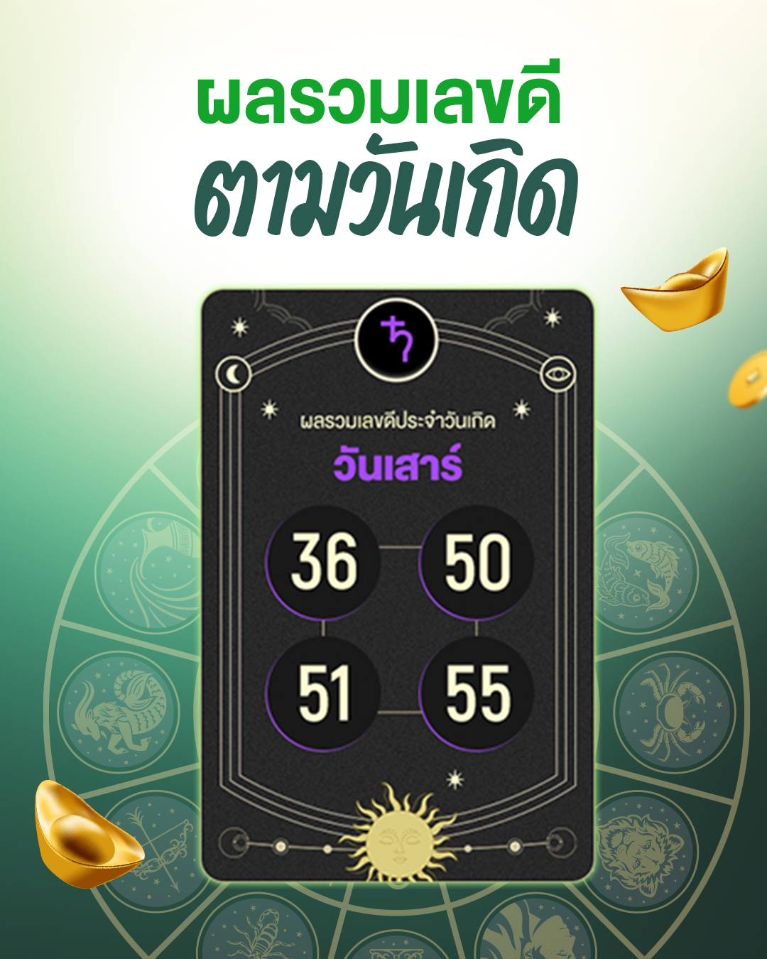 ผลรวมเลขเบอร์มงคลวันเสาร์ เสริมพลังเฉพาะตัว เพิ่มโชคและความสำเร็จ