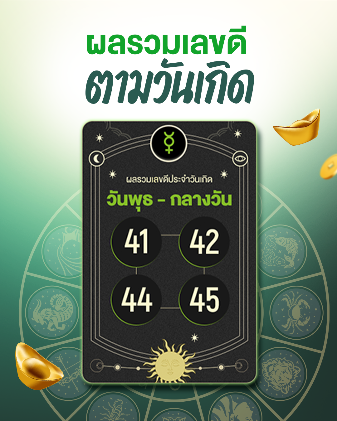 ผลรวมเลขเบอร์มงคลวันพุธกลางวัน เสริมพลังเฉพาะตัว เพิ่มโชคและความสำเร็จ