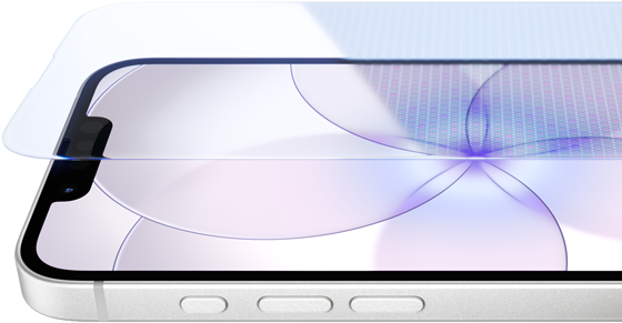 iPhone 17e, ภายนอกด้านหน้าพร้อม Ceramic Shield 2, ภายนอกด้านข้าง, สีขาว, ปุ่ม: ปุ่มแอ็คชั่น, ปุ่มปรับระดับเสียง