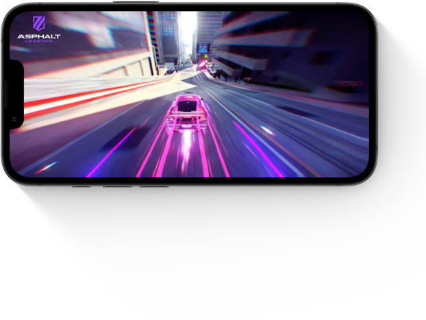 iPhone 17e showing a racing game being played