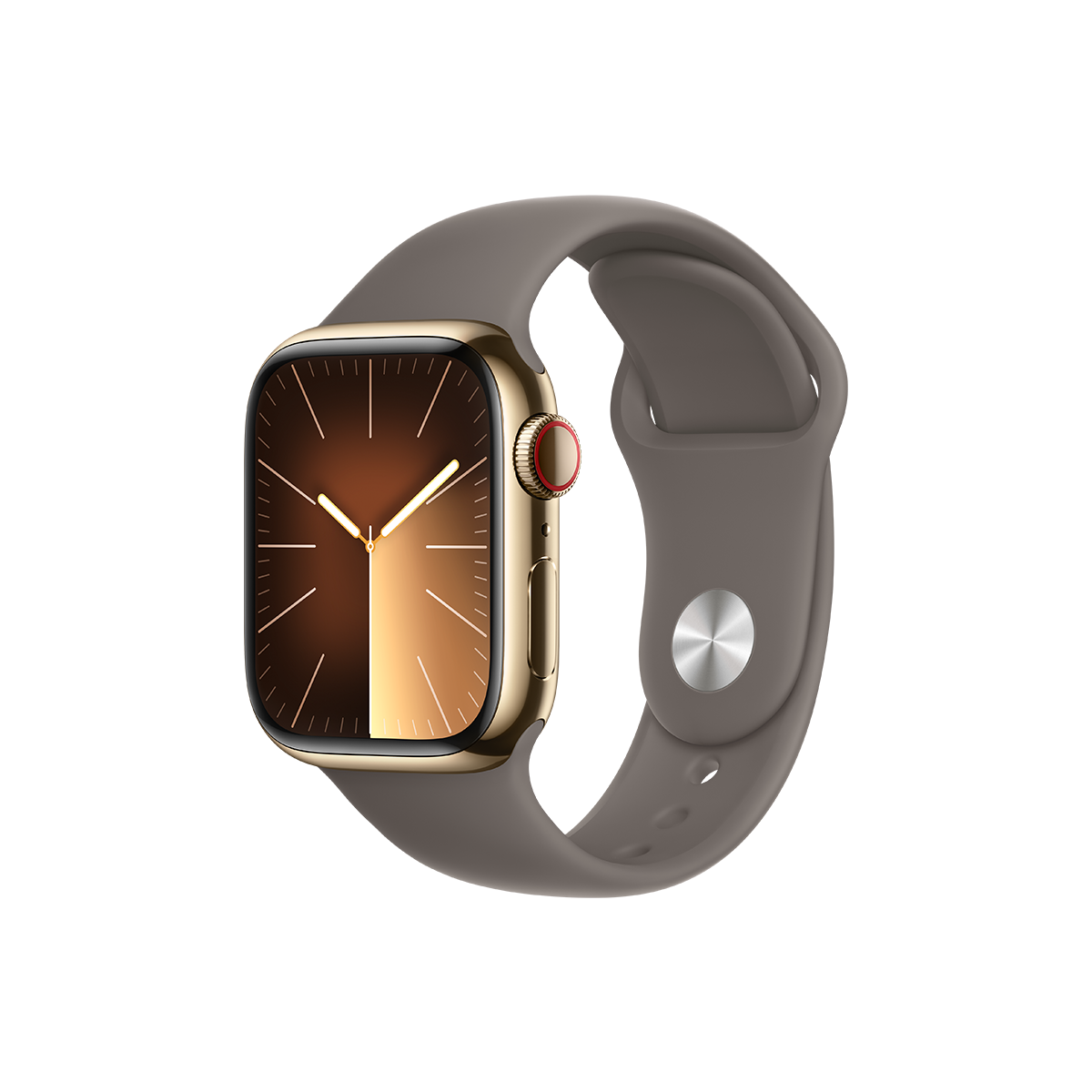 Apple Watch Series 9 GPS + Cellular 41mm ตัวเรือน Stainless Steel สี Gold สายแบบ Sport Band สี