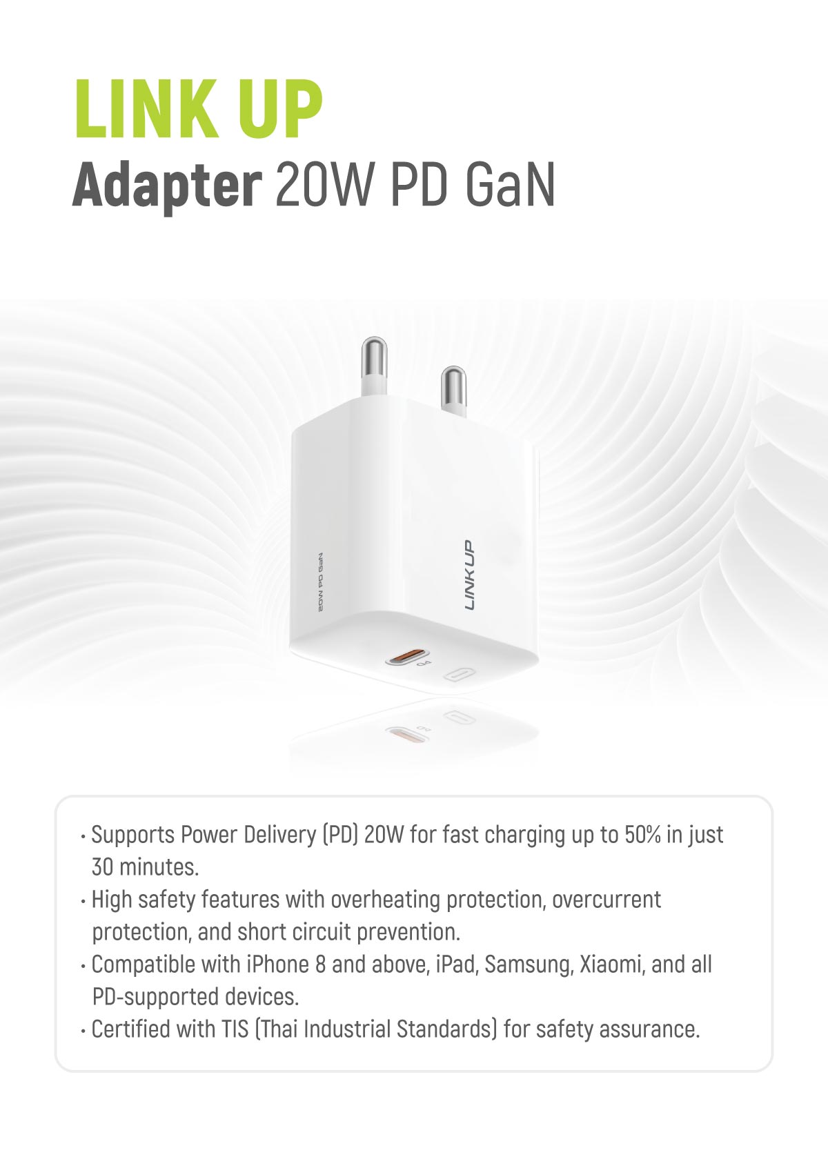 LINK UP Adapter 20W PD GaN