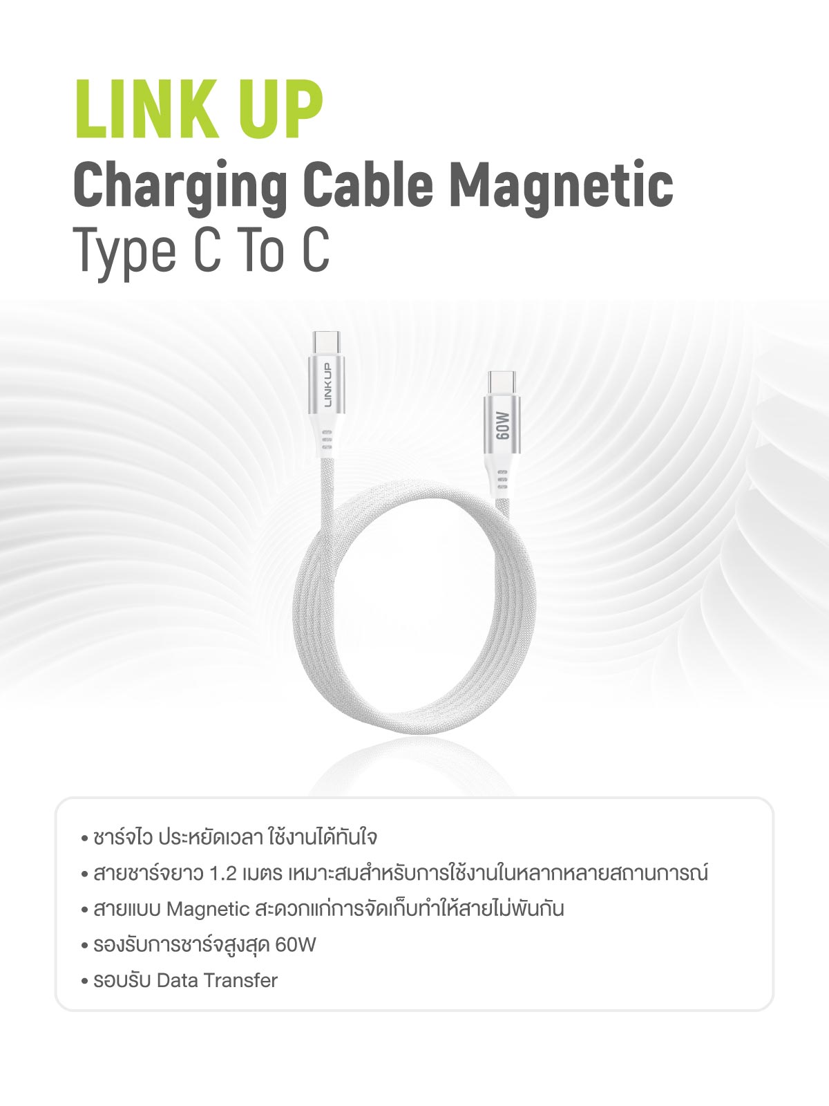 LINK UP Charging Cable Magnetic Type C To C